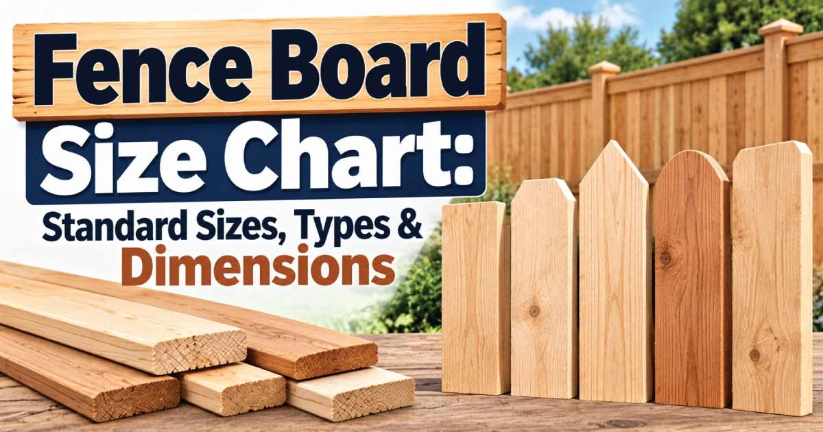 Fence Board Size Chart