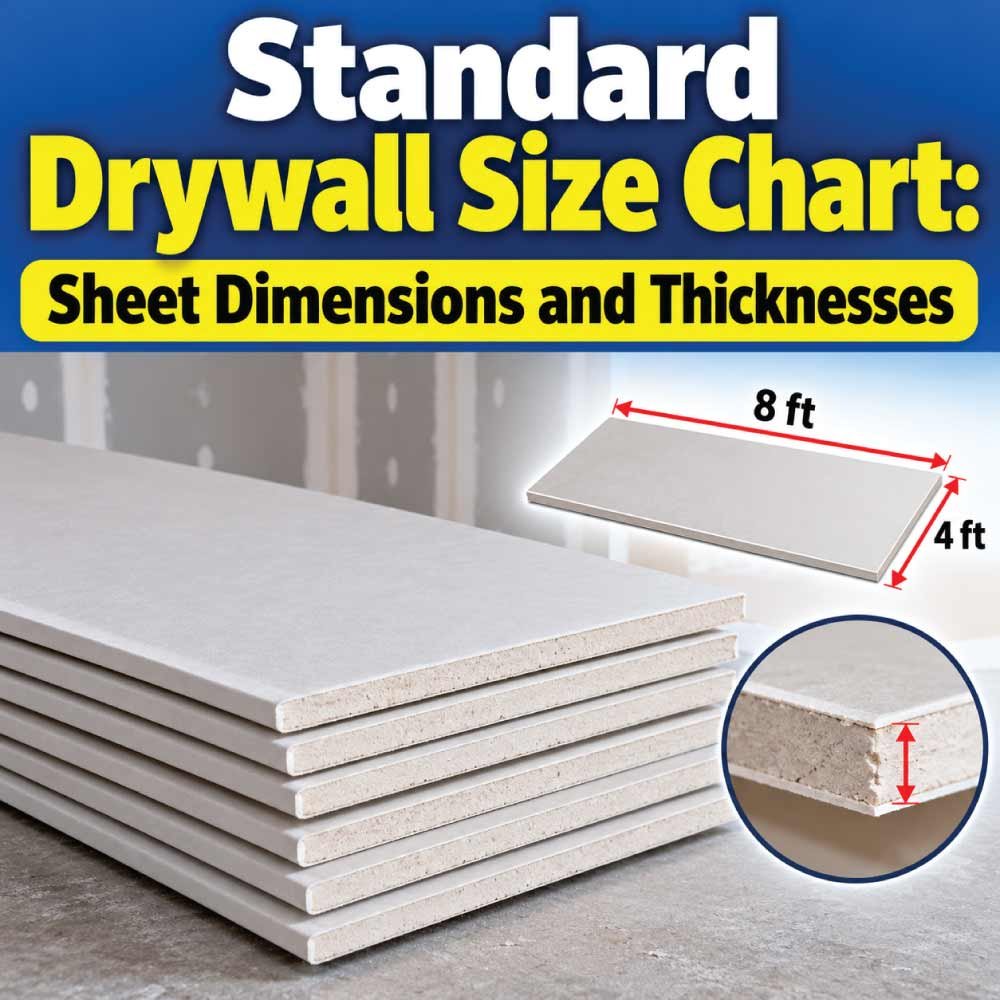 Standard Drywall Size Chartv