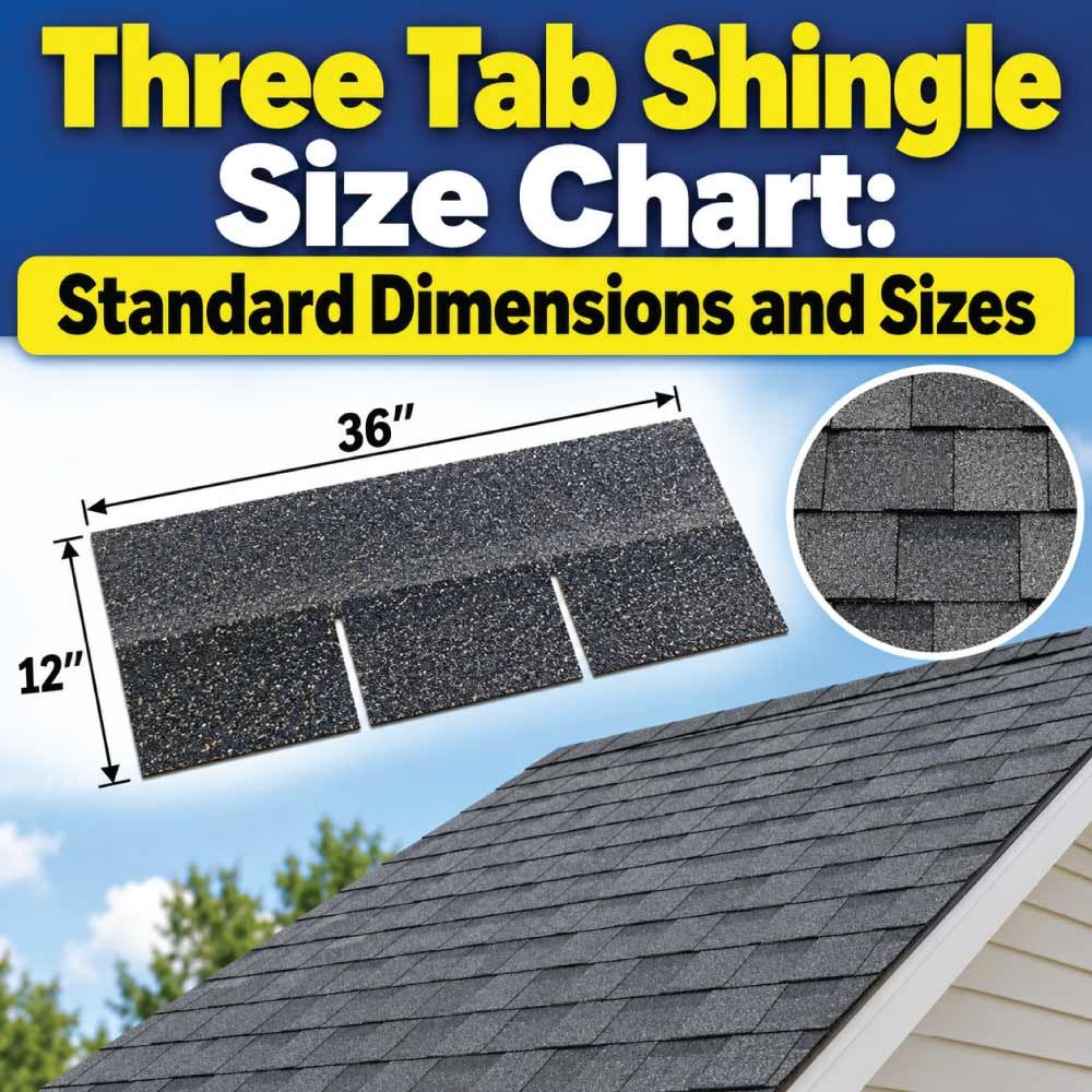 Three Tab Shingle Size Chart