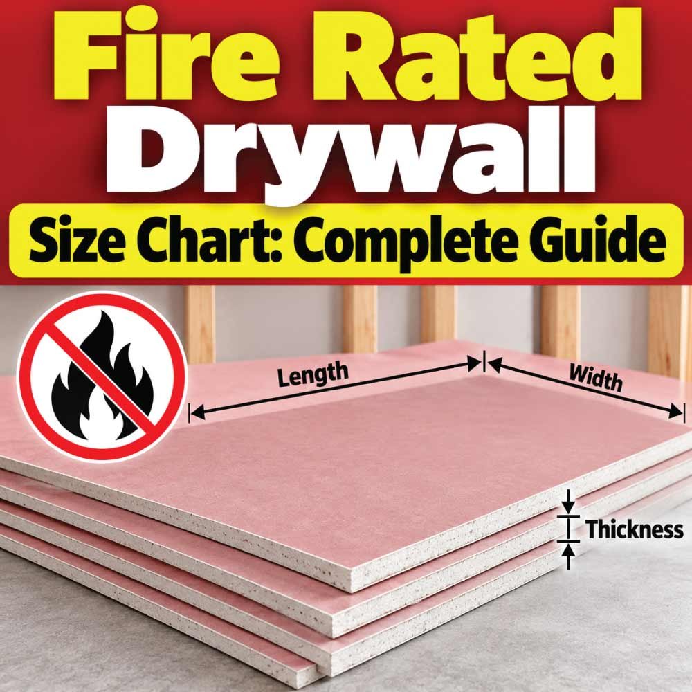 Fire Rated Drywall Size Chart